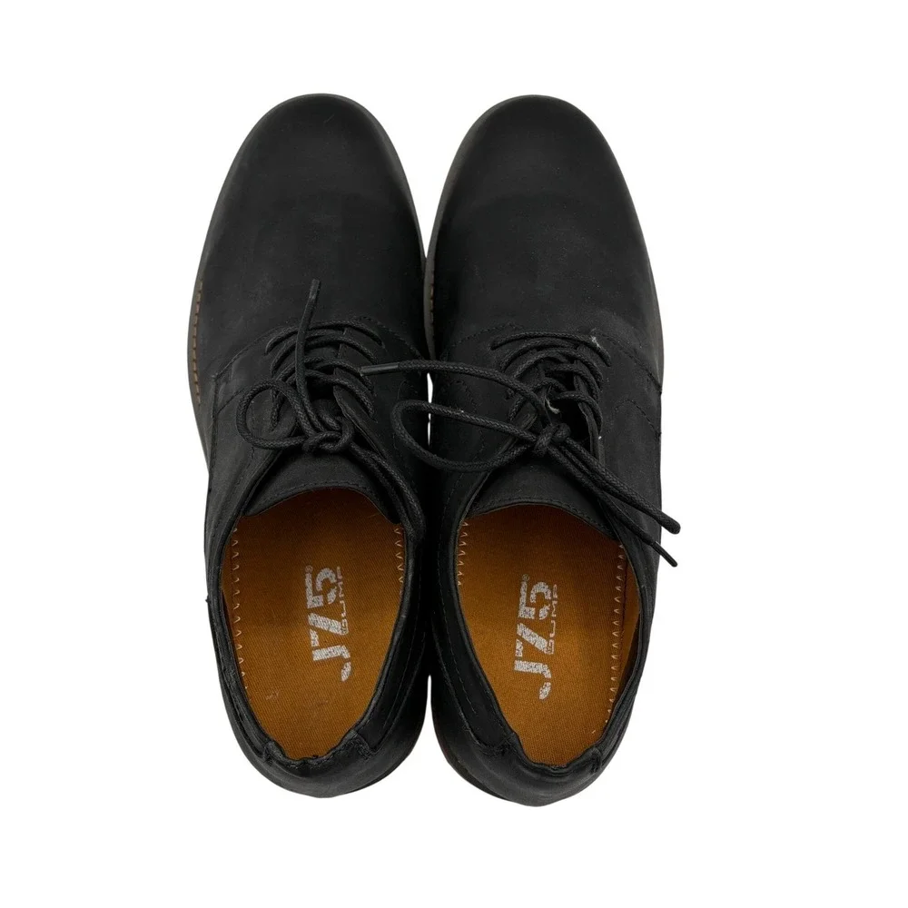 J75 by JUMP Oxford Dress Shoes Mens 10.5 Black Excellent Matte Plain Toe Lace Up